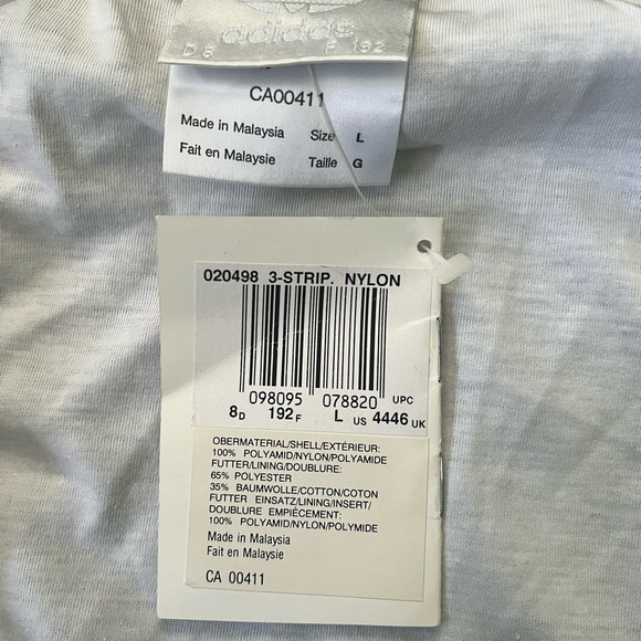 Rare Vintage D8 F182 Adidas Blue and White Striped Zip Up Windbreaker Jacket NWT - Picture 8 of 9